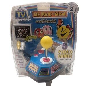 Jakks Pacific Namco Ms Pac Man Plug & Play TV Game 5 vintage arcade games NIB‎